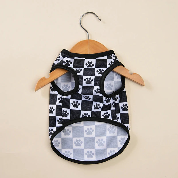 Summer Cat Vest T-shirt Mesh Breathable Paw Print Sphynx Clothes For Small Medium Dog Cats Kitten Puppy Costume Pug Pet Coat