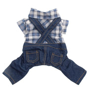 Boy Dog Cat Jumpsuit Rompers Plaid Design Pet Puppy Shirts Spring/Summer Clothing Apparel