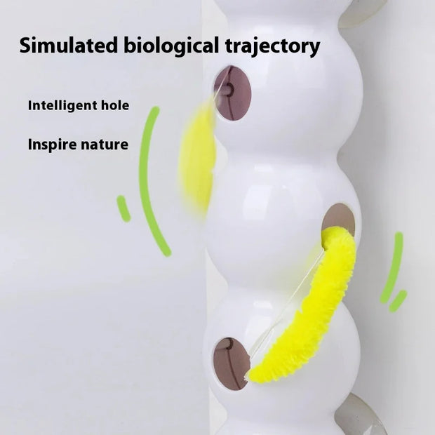 Intelligent interactive cat toy,Mobile activation wake-up, earthworm pole, toy with tail, automatic popping hole,Interactive