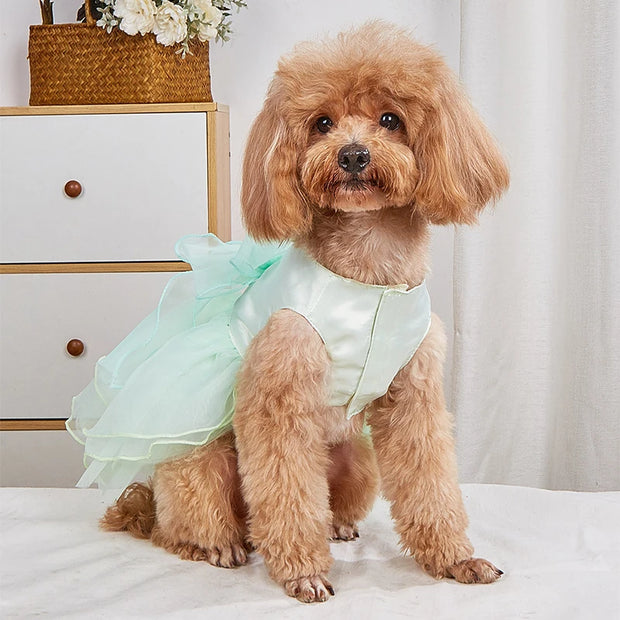 Luxury Dog Clothes Wedding Dress Prom Party Princess Dresses for Small Dogs Puppy Cat Costume White Pet Supplies New