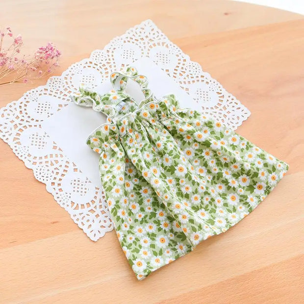 2025 Summer Cotton Sphynx Cat Suspender Skirt Love Flower Pet Princess Dresses for Cats Dog Dress Clothes