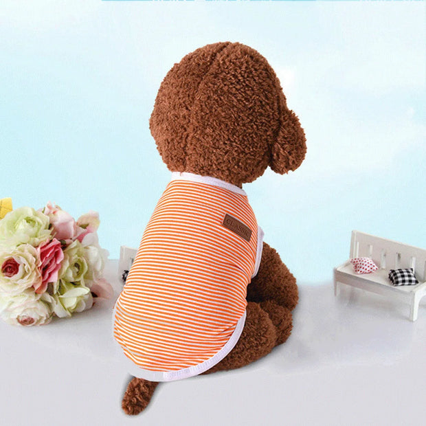Summer Cotton Cat Puppy Vest Classic Stripes Pet Sleeveless T-shirt for Small Dogs Cats Kitten Clothing Outfit ropa para gatos
