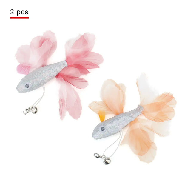 Colourful Fish Cat Teaser Stick Goldfish Fighting Fish Shape Cat Toy Funny Pet Toy
