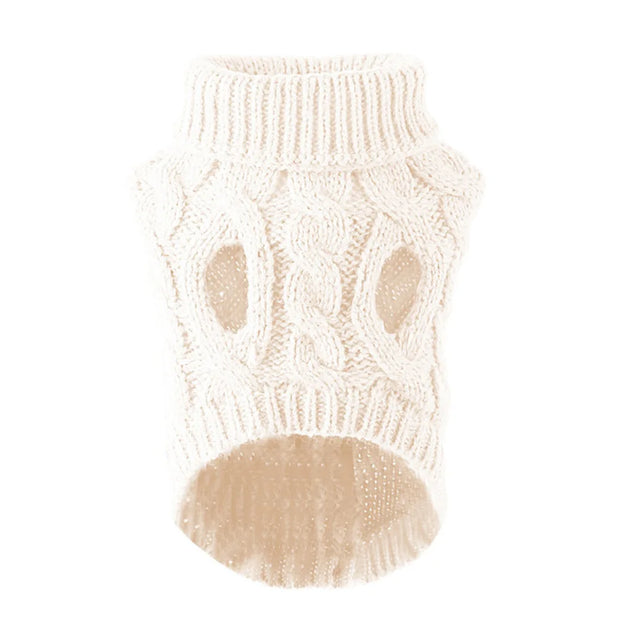 New Pet Small Pet Dog Clothes Sweater Fashion Autumn Winter Solid Fried Dough Twists Knitting Warm Comfort Clothing