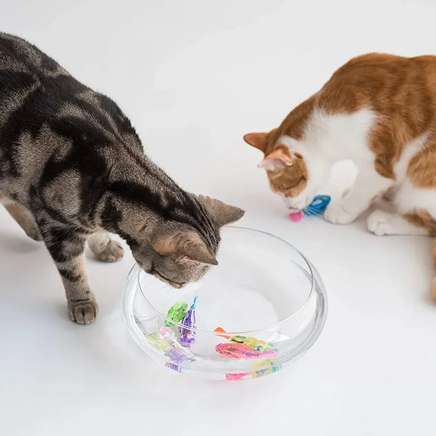 Pet Cat Toy LED Interactive Swimming Robot Fish Toy for Cat Glowing Electric Fish Toy to Stimulate Pet's Hunter Instincts