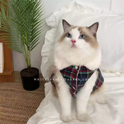 Cat Clothes Gingham Summer Princess Dress For Persian Cat Siamese Kitten Platinum Gradual Layer Skirt Dress Cute Cat Outfit