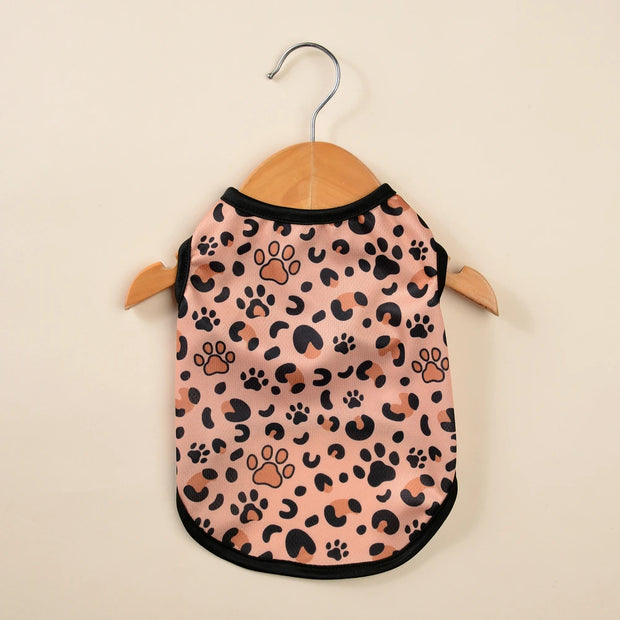 Summer Cat Vest Clothes Fashion Leopard Print Cool Breathable Mesh Costume For Small Medium Dogs Cats Kitten Coat Pug Clothing