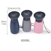 600ml Big Dog Water Bottle Portable Travel Pet Drinking Bowl For Small Medium Dogs Cat Pet Water Cup Labrodor Feeding Supplies
