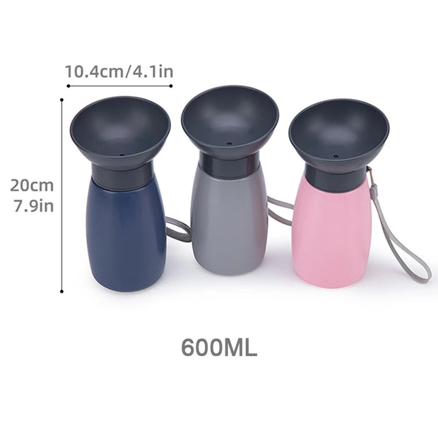 600ml Big Dog Water Bottle Portable Travel Pet Drinking Bowl For Small Medium Dogs Cat Pet Water Cup Labrodor Feeding Supplies