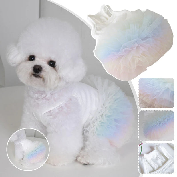 Pet Dog Mesh Puffy Skirt Layered Tutu Skirt Pet Dog Teddy Puppy Cat Clothes Tutu Skirt Pet Dog Teddy Skirt Supplies New