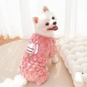 New Four-Legged Pet Clothing Plush Bee Traction Pet Dog Cat Clothes Supplies Autumn-Winter Warm and Thickening Teddy