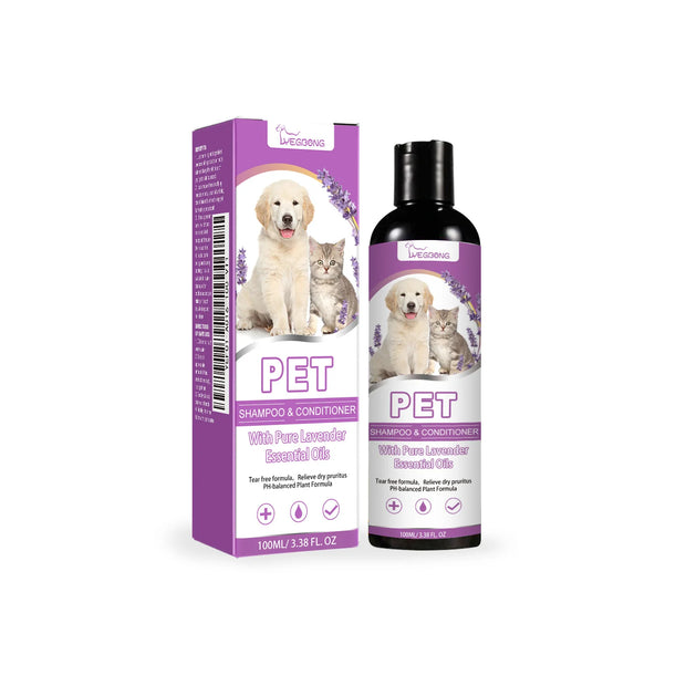 Pet Shampoo and Conditioner 2 in 1 Lavender Dry Sensitive Skin Relief Non Irritating Moisturizing Shampoo for Dogs Cats Puppies