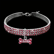 Bling Bone Pet Collar-Adjustable Necklace for Small Dogs and Cats-Cute and Fancy Accessory for Puppies-Adds Style and Glamour