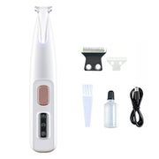 Rechargeable Pet Paw Trimmer with LED Light, Fully Waterproof Dogs Cats Hair Trimmer, Dog Clippers for Grooming