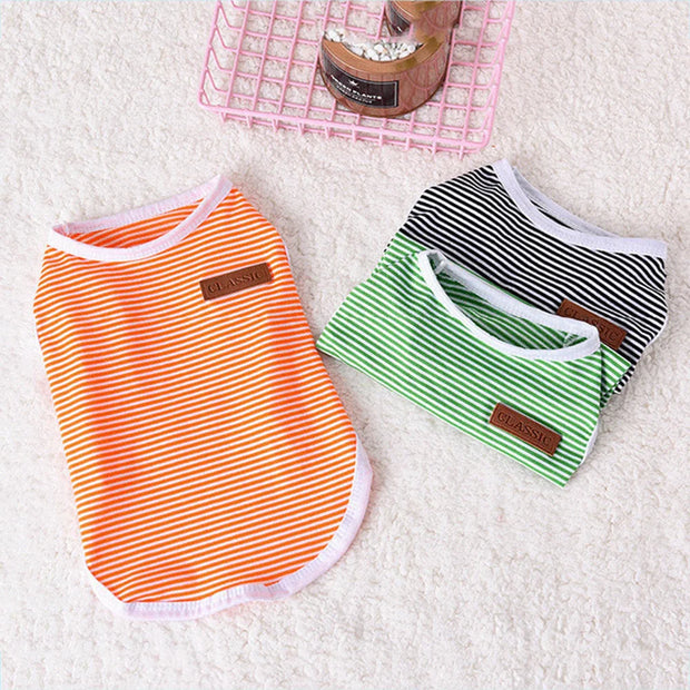Summer Cotton Cat Puppy Vest Classic Stripes Pet Sleeveless T-shirt for Small Dogs Cats Kitten Clothing Outfit ropa para gatos