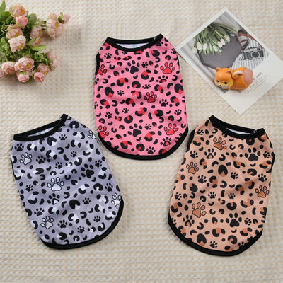 Summer Cat Vest Clothes Fashion Leopard Print Cool Breathable Mesh Costume For Small Medium Dogs Cats Kitten Coat Pug Clothing