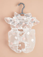 Pet Puppy Organza Embroidered Dasiy Pet Dress Summer Fashion Dog Teddy Cat Dress Chihuahua Pet Clothing
