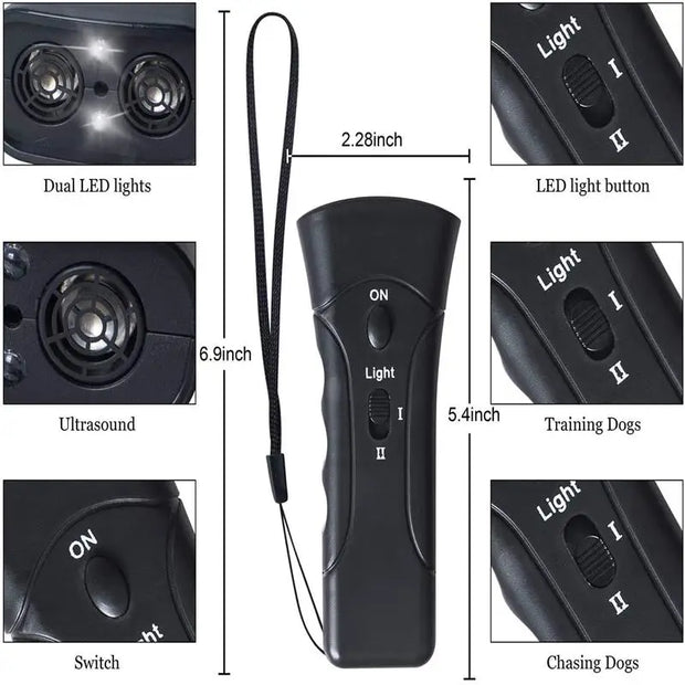 1pc Dog Repeller LED Ultrasonic From Dogs Anti Barking Device Laser Dog Repeller Training Device