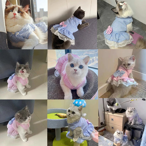 Summer Princess Pet Dress For Dogs Little Small Puppies Animal Cat Tutu Wedding Party Skirt Clothes For Chihuahua Yorks