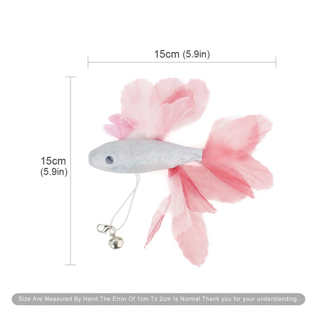 Colourful Fish Cat Teaser Stick Goldfish Fighting Fish Shape Cat Toy Funny Pet Toy