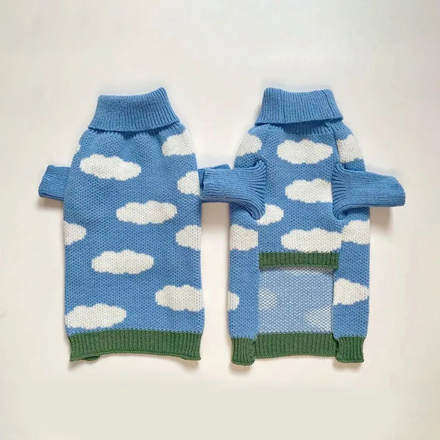 New Puppy Clothes Beautiful Cloud Sweater Autumn/Winter Pet clothing Teddy Warm Clothes Fashion knit Two-legged Clothes