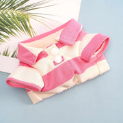 Summer Polo Shirt for Dogs Puppy Clothes Bichon Frise Chihuahua Stripe Dog Sweatshirt Cat Cooling Vest for Small Medium Dogs