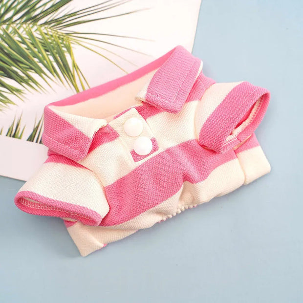 Summer Polo Shirt for Dogs Puppy Clothes Bichon Frise Chihuahua Stripe Dog Sweatshirt Cat Cooling Vest for Small Medium Dogs