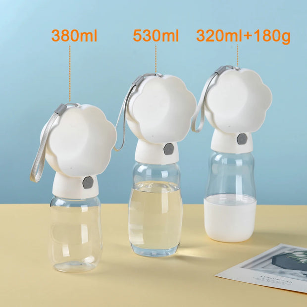 2 in 1 Dog Water Bottle With Food Container For Small Large Dogs Outdoor Portable Pet Drinking Bowl Puppy Cats Feeder Labrodor