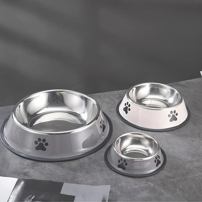 Stainless Steel Pet Food Bowl – Durable, Non-Slip Feeding Dish for Dogs & Cats