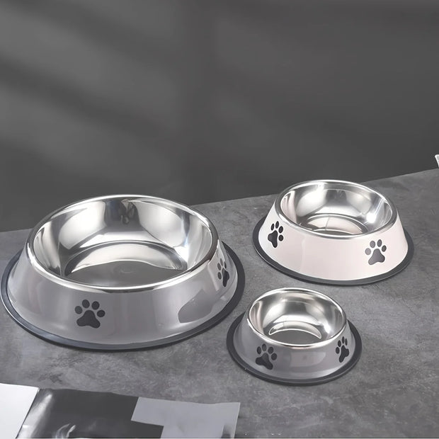 Stainless Steel Pet Food Bowl – Durable, Non-Slip Feeding Dish for Dogs & Cats
