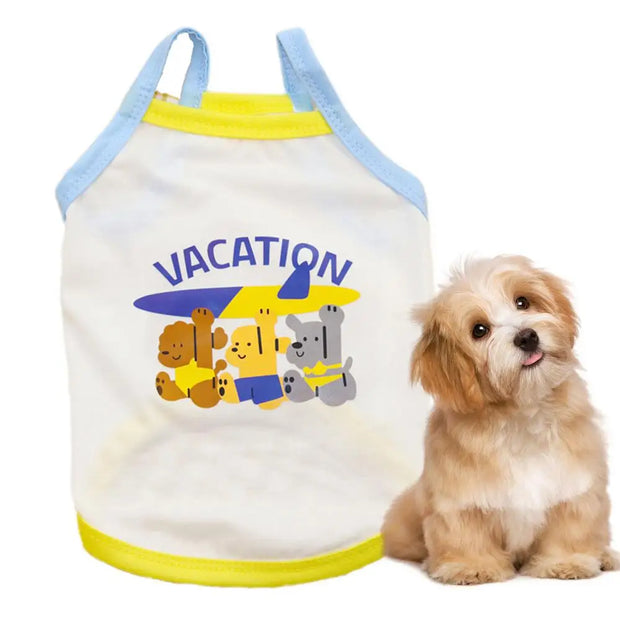 Pet Clothes Dog Girl Clothes Sleeveless Stylish Lightweight Breathable Comfortable Cat Suit For Camping Beach Walking Training