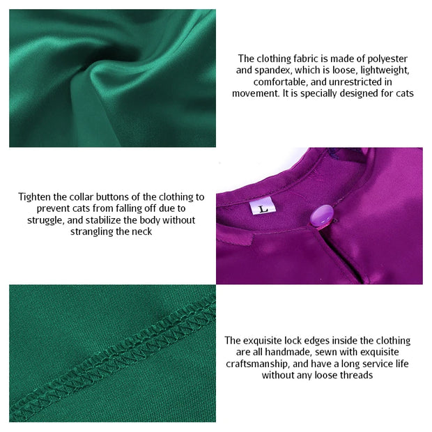 Fashionable Pet Clothes Summer Shirt Cat Wear Silk Dazzle Breathable Thin Non-Stick Fur Traditional Chinese Garments Cat Dresses