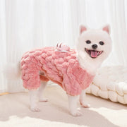 New Four-Legged Pet Clothing Plush Bee Traction Pet Dog Cat Clothes Supplies Autumn-Winter Warm and Thickening Teddy