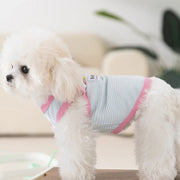 Spring and Summer Dog Thin Breathable Striped Vest Bichon Leashable T-Shirt Yorkie Cool Pullover Pet Supplies Puppy Clothes