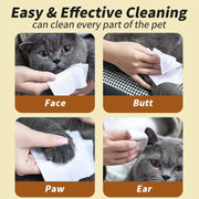 10PCS Pet wipes Disposable Pure water formula Pet care Dog and cat health cleaning Deodorizing wipes Single-use