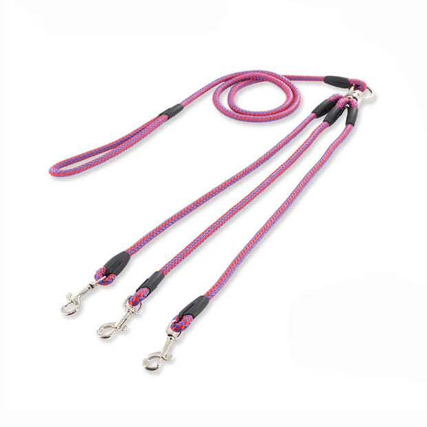No Tangle 3 Dog Leash Triple Coupler Multi Way Splitter Nylon Dog Leash for Small Dogs Pet Multiple Leash for Walking 3 Puppies