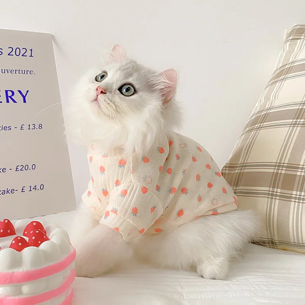 HOOPET Cat Clothes Anti-Shedding Breathable Pet Kitten Kitten English Short Ragdoll Cat Pajamas Cat Cat Summer Thin Section