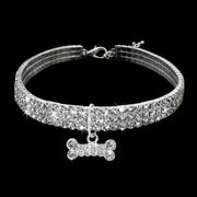 Bling Bone Pet Collar-Adjustable Necklace for Small Dogs and Cats-Cute and Fancy Accessory for Puppies-Adds Style and Glamour