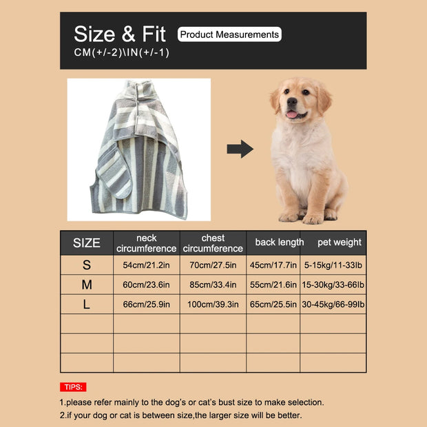 1PC Dog Bathrobe Oversized Thick-Added Absorbent Quick Drying Golden Shiba Cat Bath Towel Towel Used After Bath