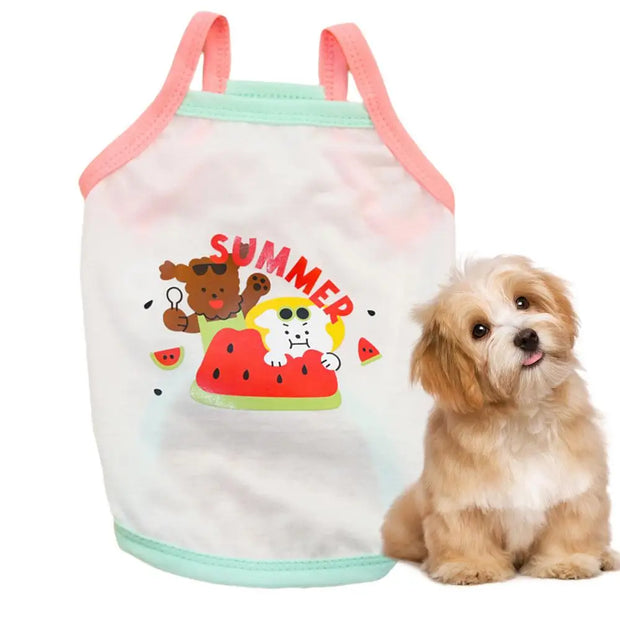 Pet Clothes Dog Girl Clothes Sleeveless Stylish Lightweight Breathable Comfortable Cat Suit For Camping Beach Walking Training