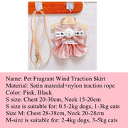 New Pet Cat Dog Traction Suit Fashion Luxury Flowers Bow lace Chest Back Traction Rope Advanced Flower Clothes Dog Walking Rope