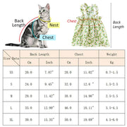 2025 Summer Cotton Sphynx Cat Suspender Skirt Love Flower Pet Princess Dresses for Cats Dog Dress Clothes