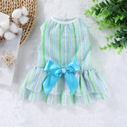 Summer Pet Cat Puppy Princess Dress Pet Clothes Striped Plaid Dresses with Bow Cats Kitten Rabbit Sphynx Clothing Pet Supplies