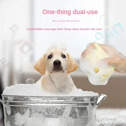 Pet Dog Shampoo Brush 2.7oz/80ml Cat Massage Comb Grooming Scrubber Brush for Bathing Short Hair Soft Silicone Rubber Brushes