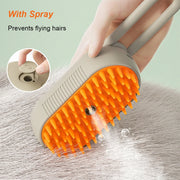 3 in 1 Pet Electric Steam Brush Cat and Dog Cleaning Spray Massage Grooming Comb Retractable Handle Pet Hair Removal BeautyBrush
