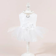 Pet Wedding Clothing Cat Spring Summer Thin White Retro Flower Dress Princess Wedding Dress Suitable for Small and Medium Dogs