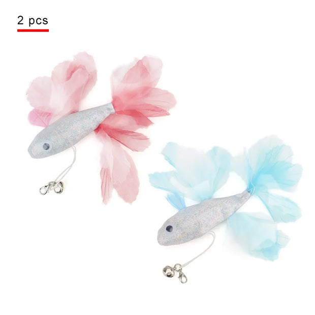 Colourful Fish Cat Teaser Stick Goldfish Fighting Fish Shape Cat Toy Funny Pet Toy
