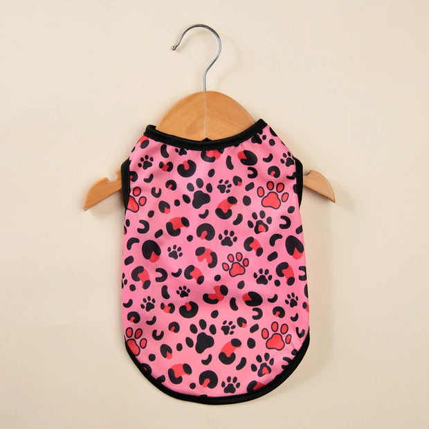 Summer Cat Vest Clothes Fashion Leopard Print Cool Breathable Mesh Costume For Small Medium Dogs Cats Kitten Coat Pug Clothing