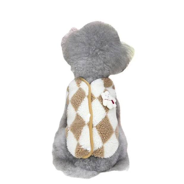 1pc Pet Dog Clothes Soft Warm Fleece Dogs Jumpsuits Plaid Pet Clothing for Small Dogs Puppy Cats Costume Coats