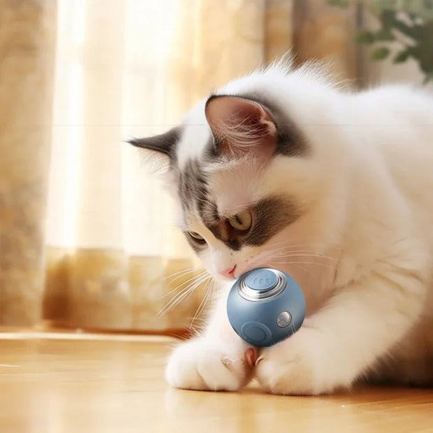 High Quality Smart Cat Toys Automatic Rolling Ball Electric Silicone Anti-Bite Anti-Fall Rotating Shine Interactive Pet Dog Toy